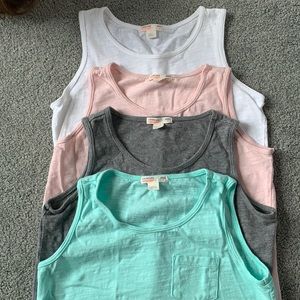 FOUR JCrew Crewcut tank tops